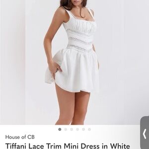 House of CB Ivory Pleated Mini Dress